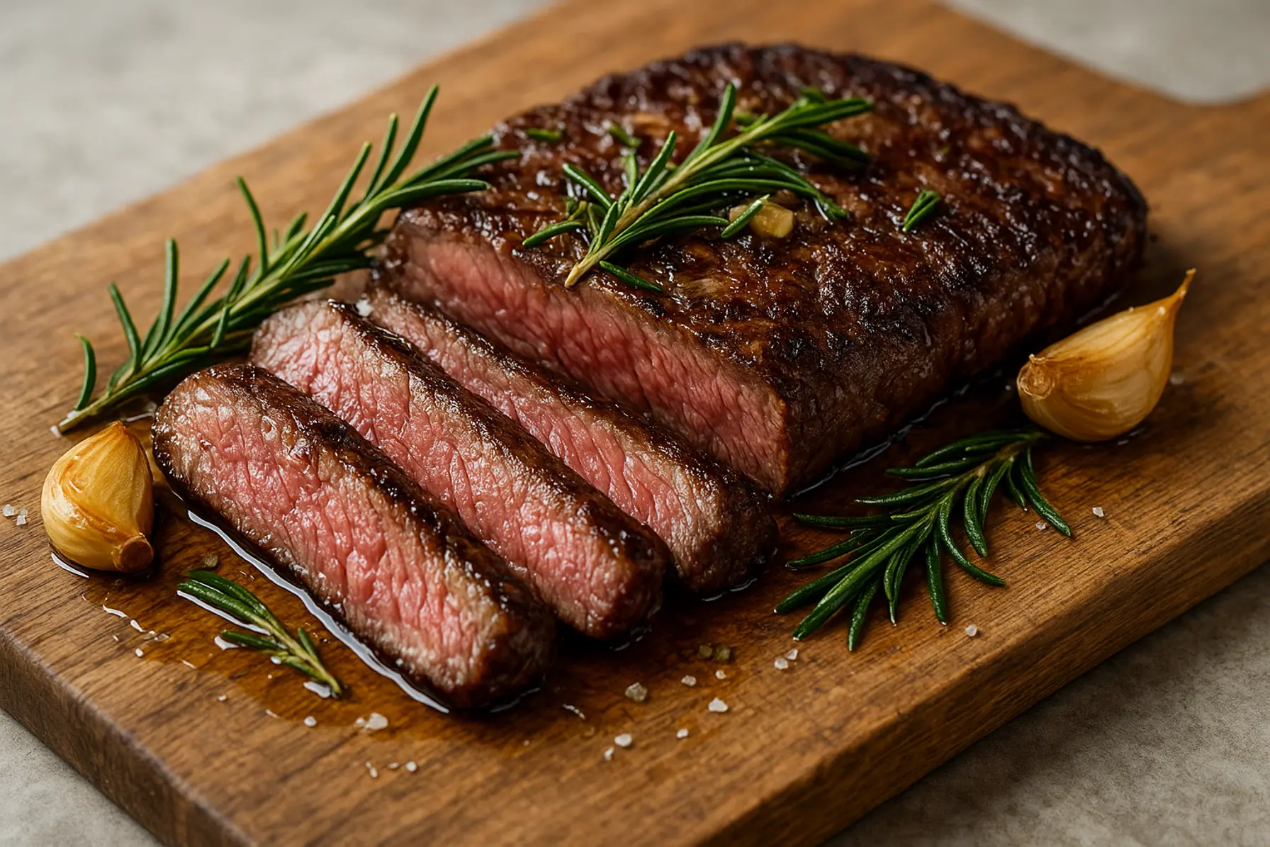 Bavette med hvidløg og rosmarin