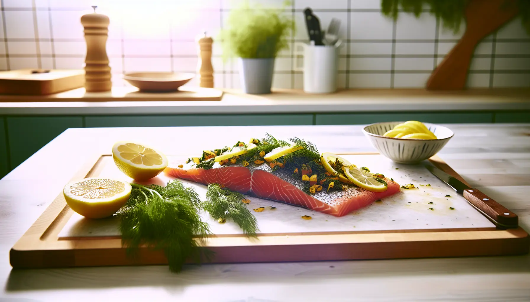 Lakridsmarineret laks med dild og citron