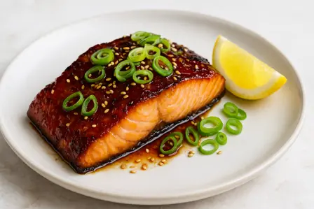 Miso-laks med citron og forårsløg