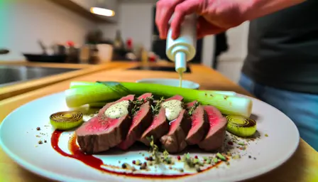 Mør okseculotte med sous-vide grillet porre og pebersauce