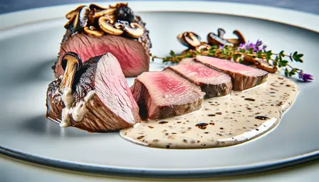 Mør okseinderlår med ristede svampe og timiansauce