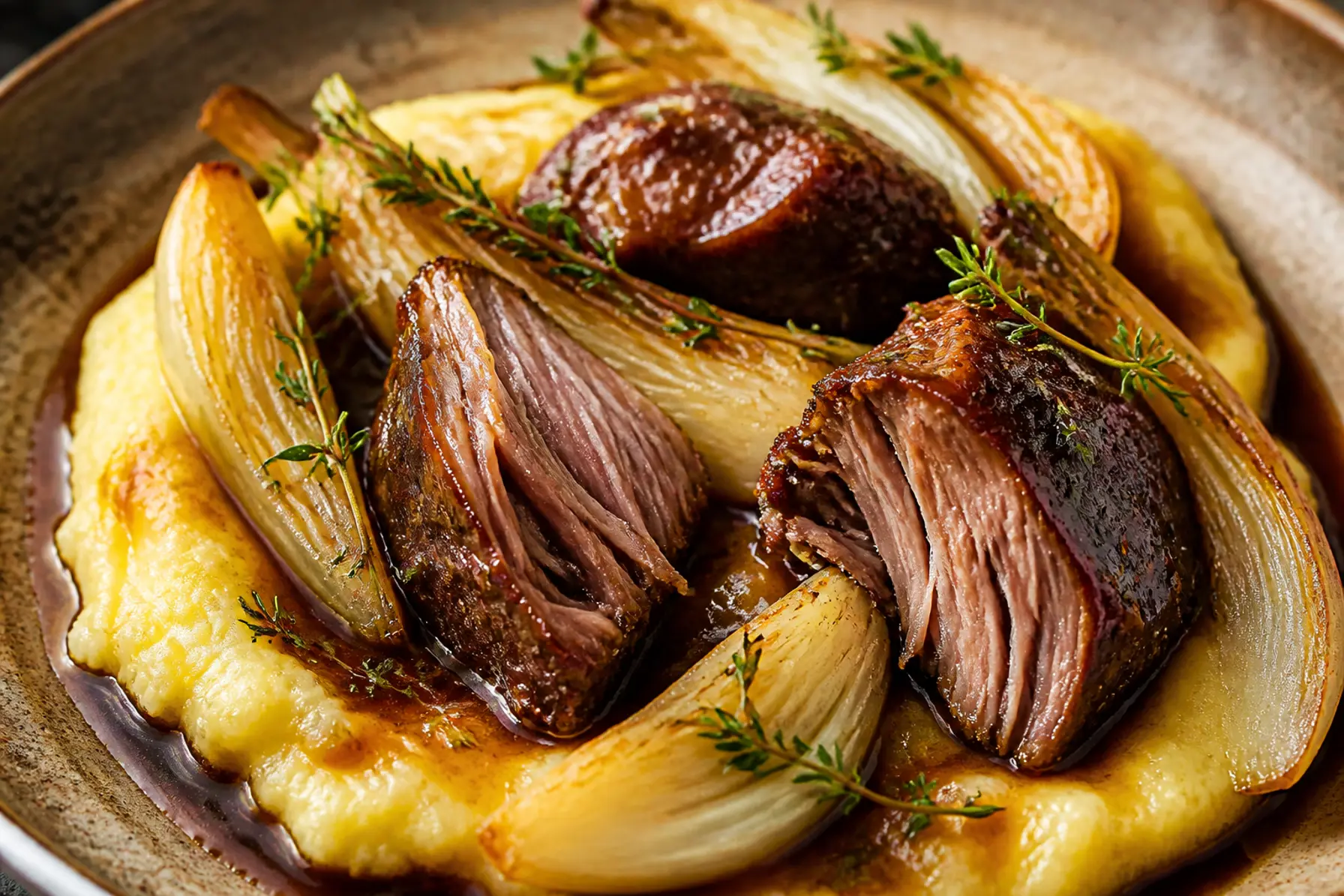 Møre svinekæber med polenta og fennikel