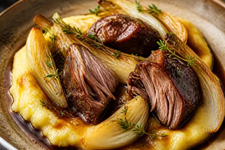 Møre svinekæber med polenta og fennikel