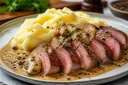 Oksemørbrad med pebersauce