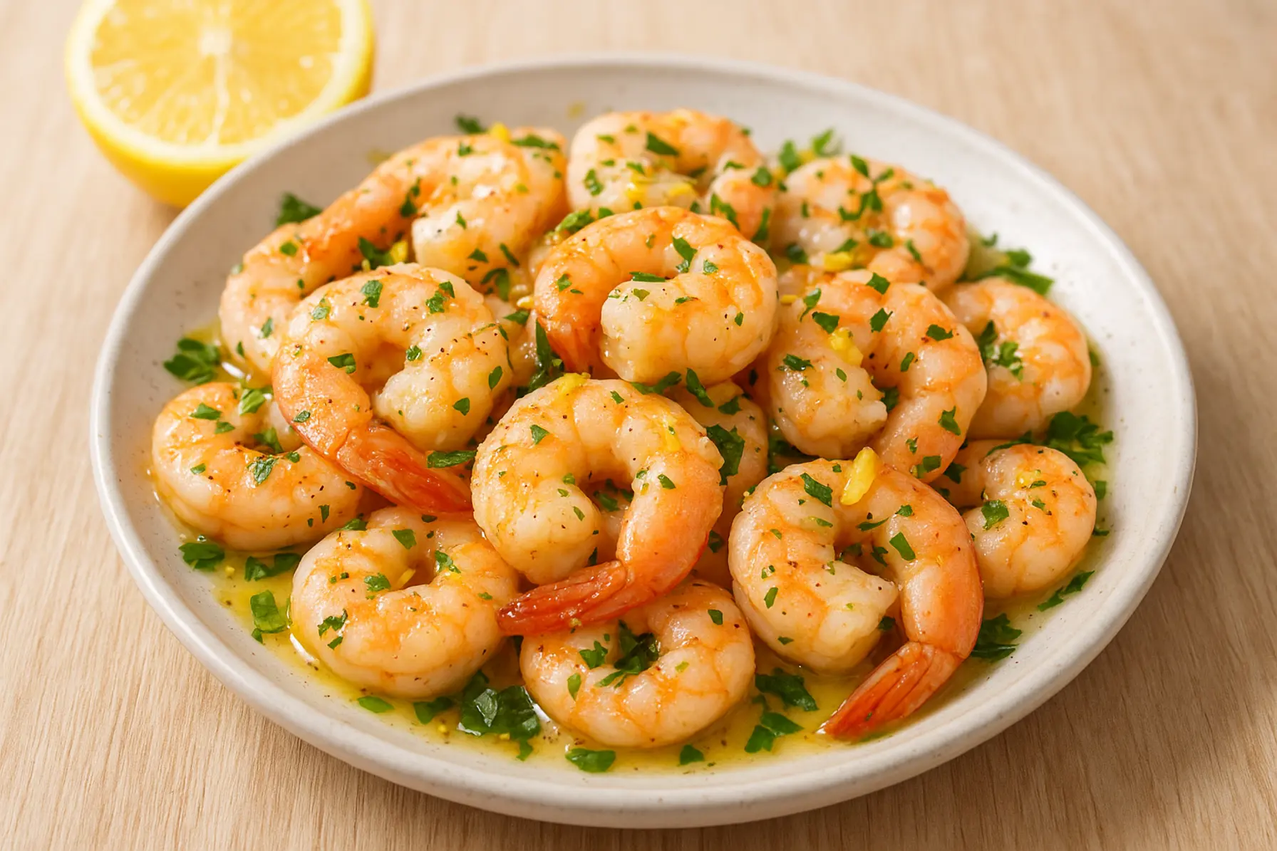 Rejer med citron og hvidløg