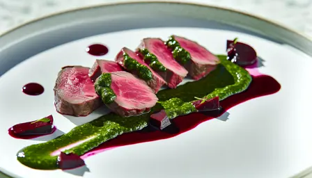 Rosa oksefilet med glaserede rødbeder og estragonsauce