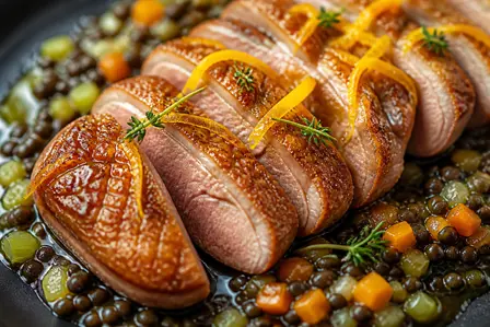 Saftigt andebryst med appelsinsauce