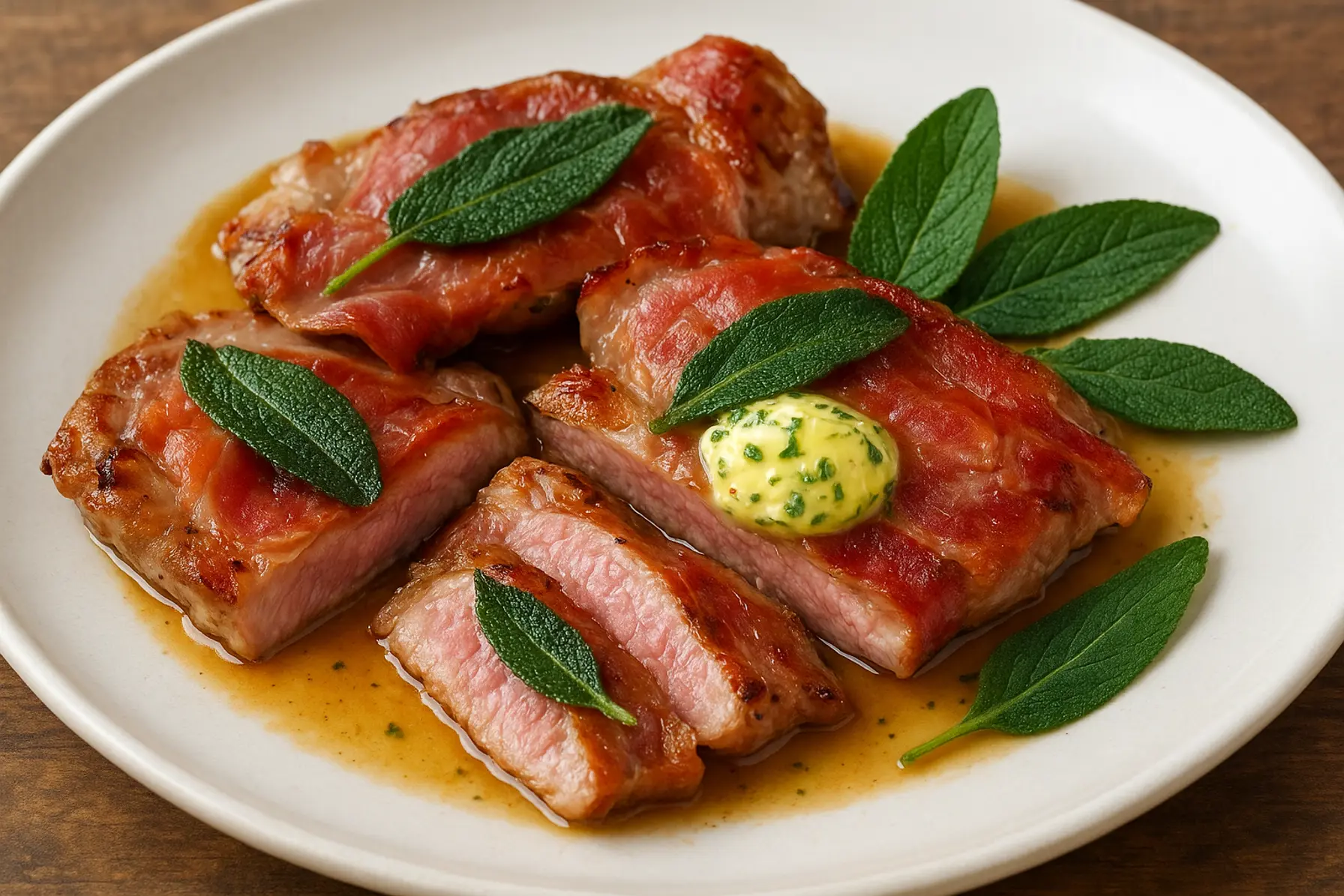 Saltimbocca af kalv med salvie og citronsmør