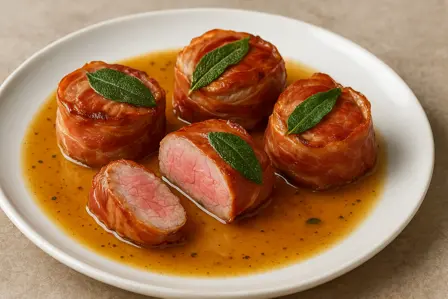 Saltimbocca af kalvefilet med salvie og parmaskinke