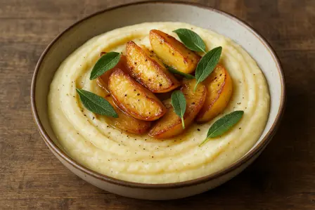 Silkeblød pastinakpuré med salvie og æbler