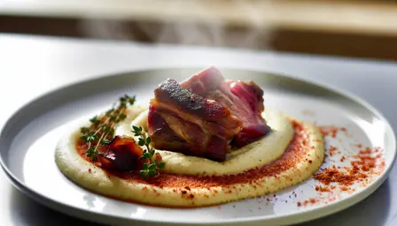 Sous-vide svinekæber med røget paprika og fennikelpuré