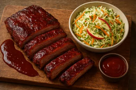 Spareribs sous-vide med røget paprika og æblekålsalat